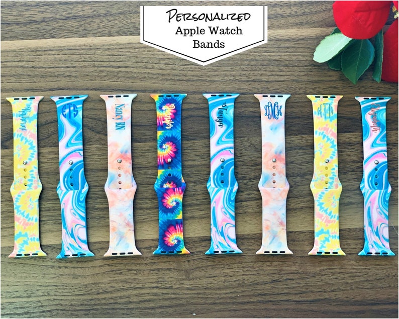 Tie Dye Apple Watch Band 38mm Women Tye Dye Silicone Apple Etsy
