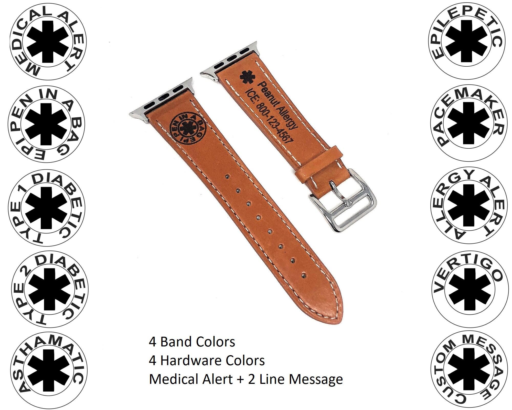 Medical ID Apple Watch Band Medical Alert Apple Watch Band Etsy