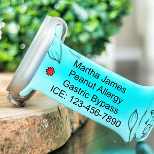 Medical Alert watch band, Medical Alert Gift, Medical Alert ID,Medical ID, Medical Alert Watch Band, Medical Bracelet, Diabetes Bracelet