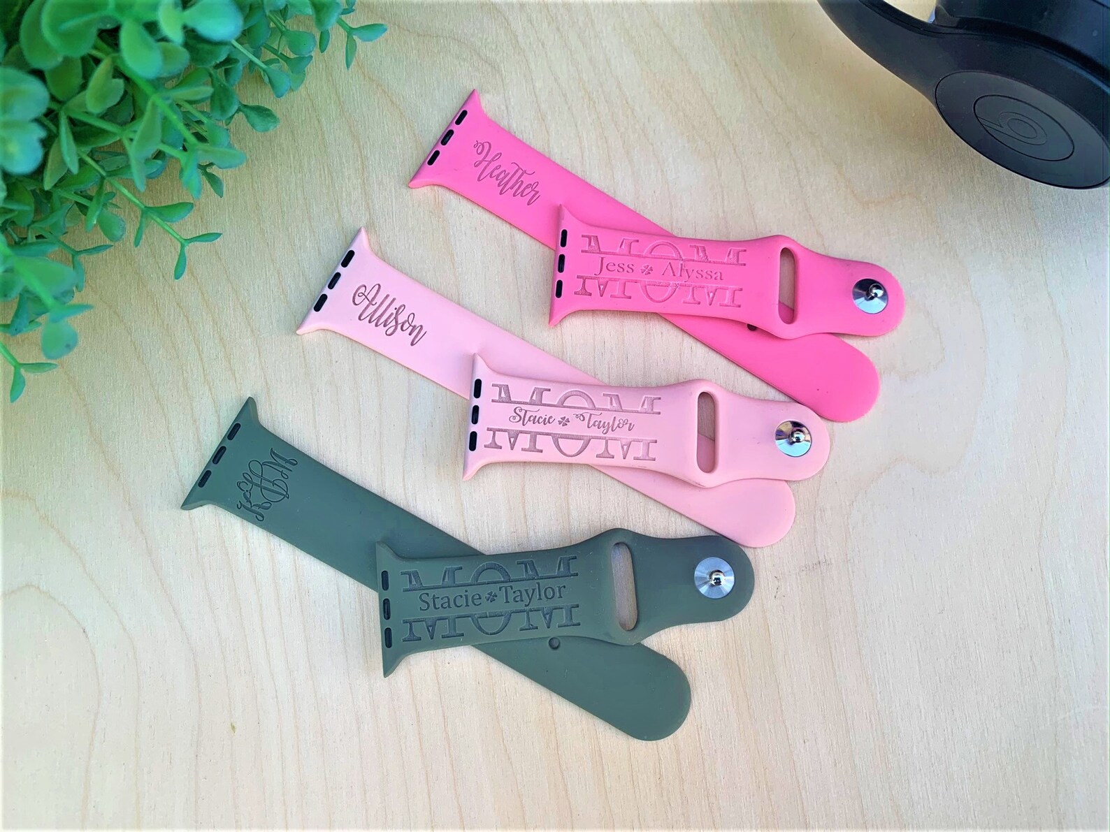 Mom Silicone Apple Watch Band 40mm Monogram Apple Watch Band Etsy