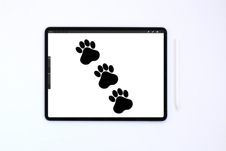Procreate brush dog paw print Etsy