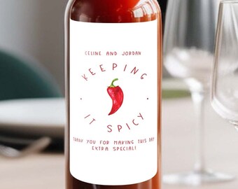 Set of 24 Hot Sauce Labels| Bottle Labels | Custom Labels Stickers Personalized Wedding Favors| Hot Sauce Stickers