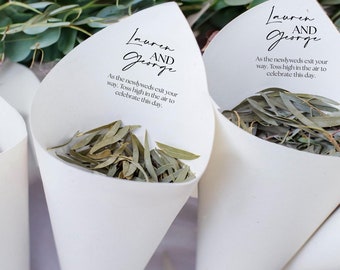 Set of 20 Personalized Petal Cones | Paper Cone | Wedding Toss | Confetti Toss