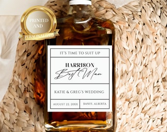 Etiqueta de whisky / Etiqueta personalizada / Recuerdo de fiesta / Caja de propuesta de padrinos de boda / Caja de padrinos de boda / Regalo de padrinos de boda / ¿Serás mi padrino de boda?