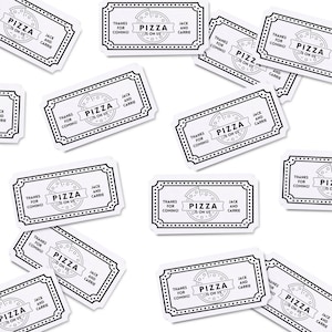 Set mit 21 Food-Truck-Tickets | Pizzagutscheine | Hochzeitsessen | Party-Token | Essensgutschein | Benutzerdefinierte Veranstaltungstickets | Gib einen zu