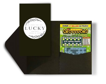 Set of 25 Lottery Wedding Favors | Personalized Lottery Ticket Holders | Scratch Card Holders | Customizable Wedding Favors