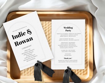 PRINTED Wedding Program Fans | Assembled With or Without Ribbon | Ceremony Program | Program Fans | Event Details | Double Sided