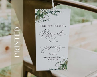 PRINTED Reserved Wedding Chair Tag | Seating Tag | Chair Tag | Wedding Ceremony Tags | Elegant and Modern Tags