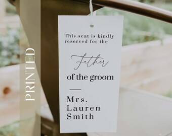 PRINTED Reserved Wedding Chair Tag | Seating Tag | Chair Tag | Wedding Ceremony Tags | Elegant and Modern Tags