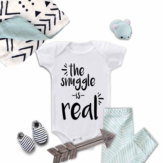 Baby Romper The Snuggle is Real 100/% Cotton Long Sleeve Infant Bodysuit