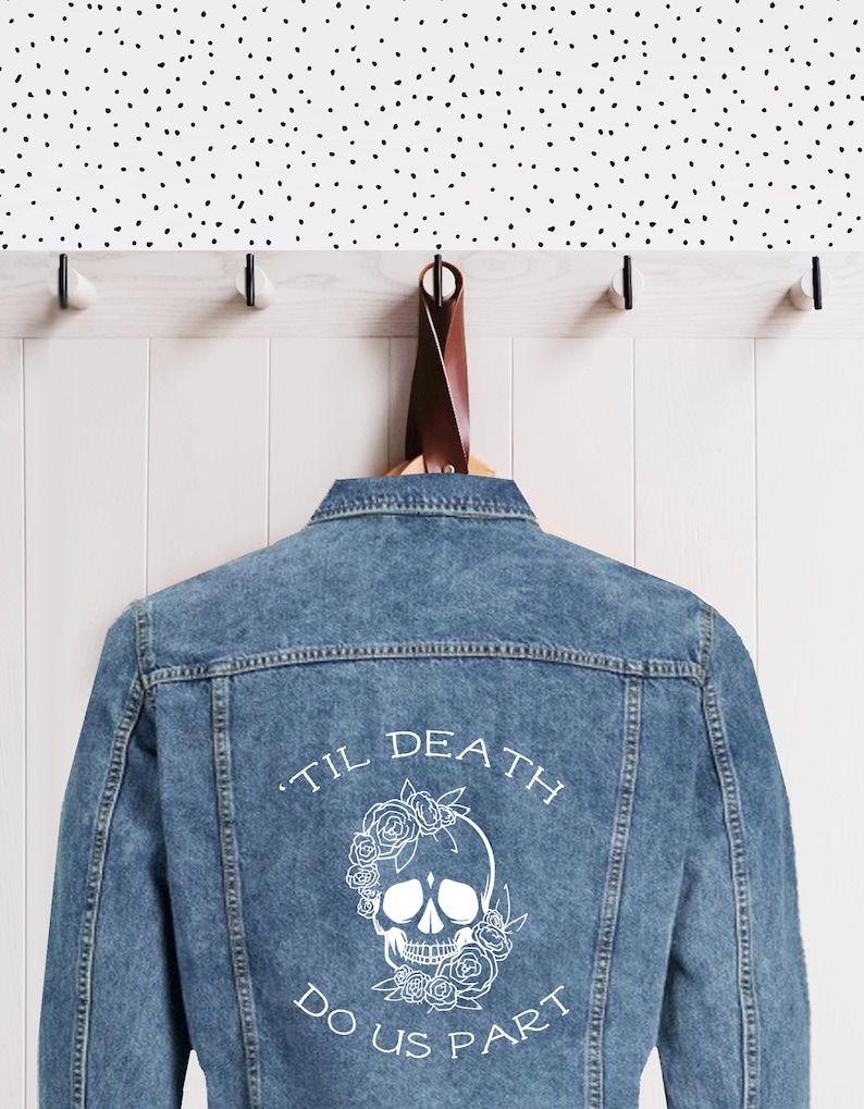 Til Death do us Part Jacket Decal Custom Name Denim Jacket | Etsy
