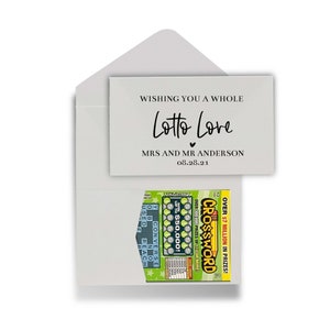 Set di 25 bomboniere della lotteria / Porta biglietti della lotteria personalizzati / Porta biglietti da grattare / Bomboniere nuziali personalizzabili