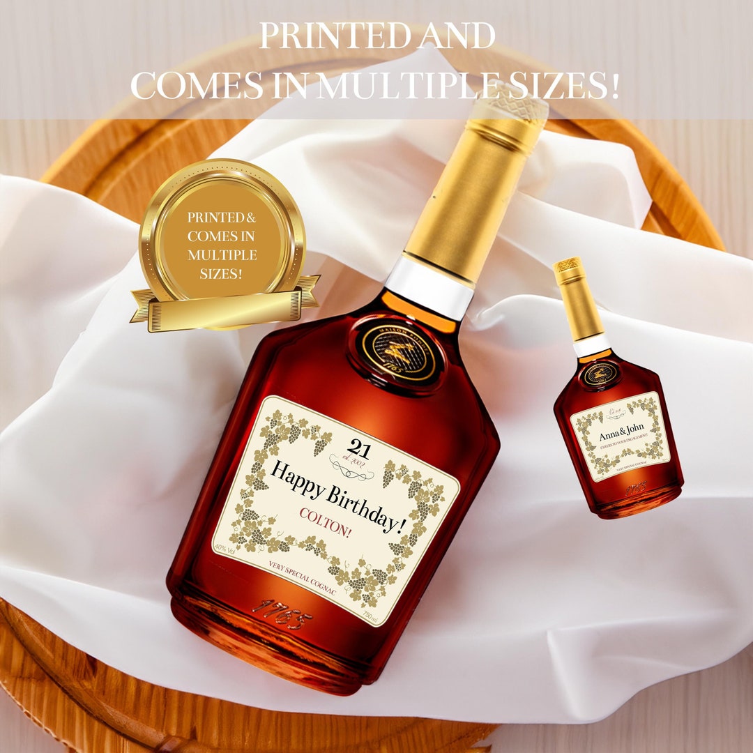 Cognac Labels | Personalized Liquor Bottle Labels for Groomsmen Proposal, Birthdays, Graduations ...