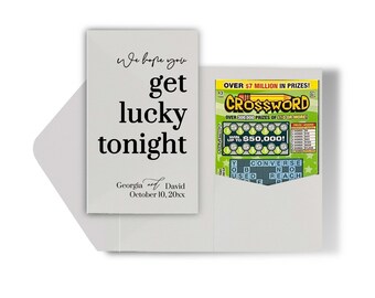 Set of 25 Lottery Wedding Favors | Personalized Lottery Ticket Holders | Scratch Card Holders | Customizable Wedding Favors