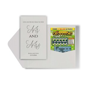 Set di 25 bomboniere della lotteria / Porta biglietti della lotteria personalizzati / Porta biglietti da grattare / Bomboniere nuziali personalizzabili