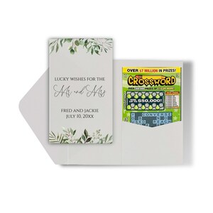 Set di 25 bomboniere della lotteria / Porta biglietti della lotteria personalizzati / Porta biglietti da grattare / Bomboniere nuziali personalizzabili