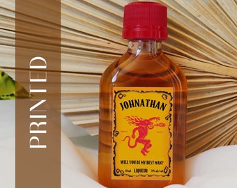 Custom Cinnamon Whisky label | Party Favor | Groomsmen Proposal Box | Groomsmen Box | Groomsmen Gift | Will you be my | Sold in Sets of 5