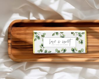 Set of 15 Personalized Wedding Chocolate Bar Wrappers | Chocolate Bar Labels | Personalized Wedding Favors | Chocolate Bar Wrappers