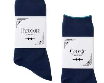 Set di 6 etichette per calzini / Regali Groomsman / Calzini Best Man / Etichetta calzino personalizzata / Etichetta proposta Groomsman / Etichetta calzino / Regali di laurea
