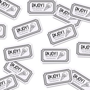 21er-Set „Have an Ice Cream On Us“ | Wüstentickets | Hochzeitsdessert | Party-Token | Essensgutschein | Benutzerdefinierte Veranstaltungstickets | Gib einen zu