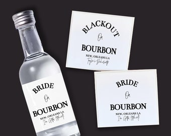 Set of 12 Bottle Labels | Bachelorette Party Favors | Mini Shot Labels | Custom Liquor Labels |  | Western Party Favor | Cowgirl Bach