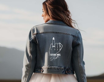 Jackenaufkleber zum Aufbügeln | Permanente Vinyl-Aufkleber für Denim oder Leder | Hochzeitsaufkleber | Brautjacke zum Aufbügeln | Einzeln verkauft
