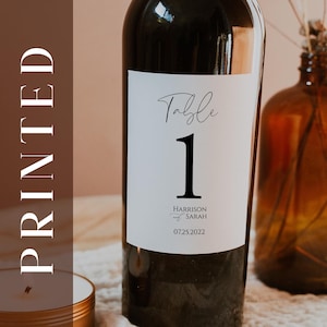 PRINTED | Table Number Wine Label | Bottle Label | Personalized Label | Wine Sticker | Wine | Table Number Wedding | Wedding Table Decor