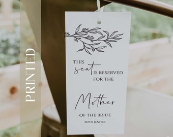 PRINTED Reserved Wedding Chair Tag | Seating Tag | Chair Tag | Wedding Ceremony Tags | Elegant and Modern Tags