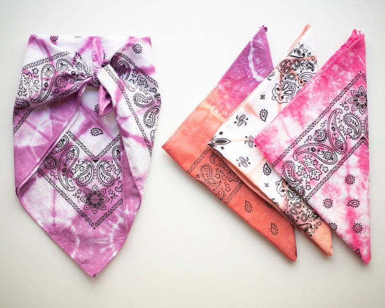 Tiedyed Paisley Bandana Square Shibori Tie Dye Variety of Etsy