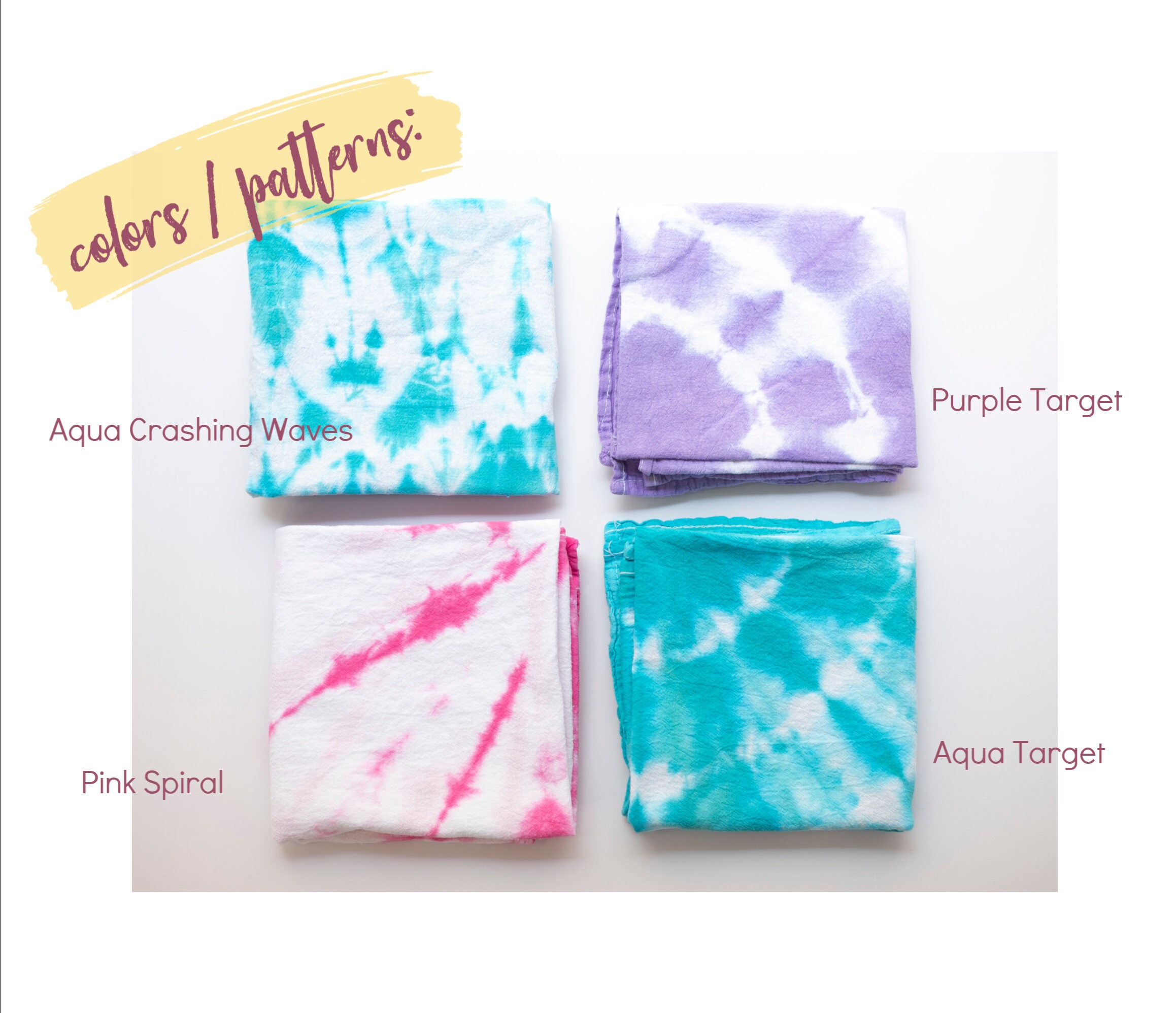 Mermaid Palette Tie Dye Flour Sack Towel Choice of Color and Etsy