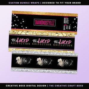 Printed Bundle Wrap Sticker, Hair Bundle Wraps, Hair Label, Hair Business Labels, Custom Printed Bundle Wraps, Hair Extensions, Hair Bundles