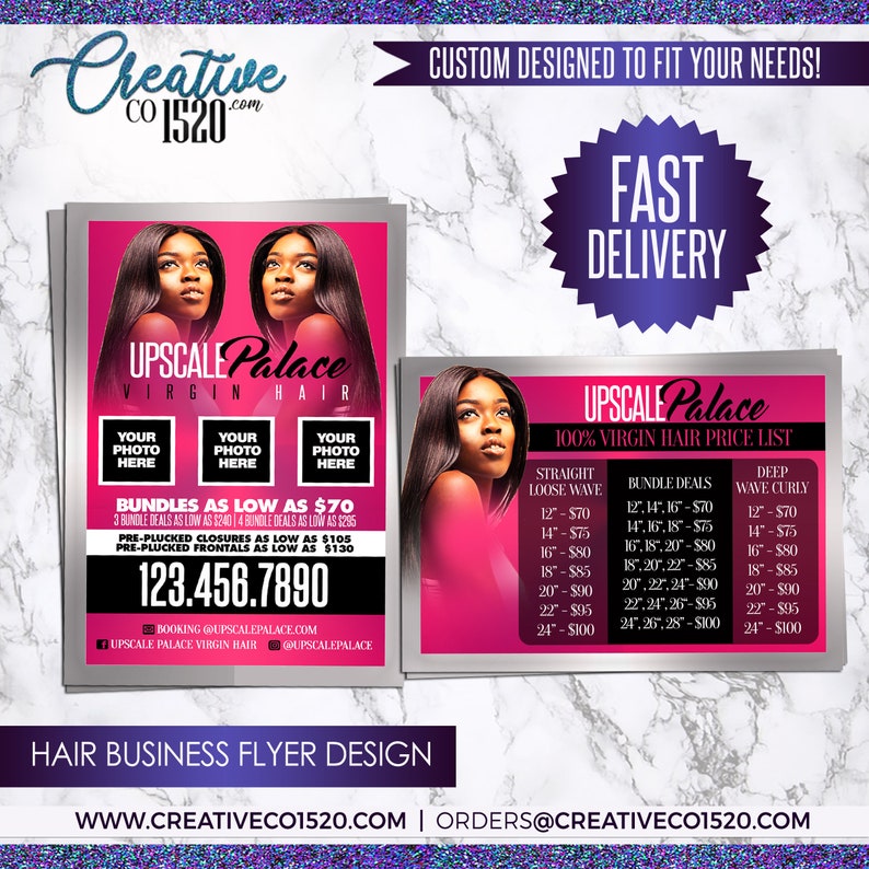 Pink And Silver Hair Bundle Price List Hair Bundle Business Etsy