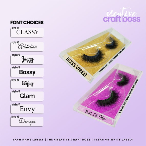 Lash Name Stickers, Lash Name Labels, Custom Eyelash Case Labels, Eyelash  Case Packaging, Mink Lashes, Mink Lashes Case Stickers 