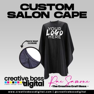 Custom Salon Cape with Logo – Personalized Hair Cape – Barber Cape with Business Name – Hair Stylist Branding Cape, Custom Hair Cutting Cape