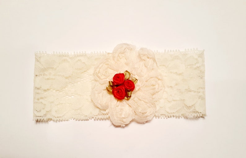 Cream lace headband