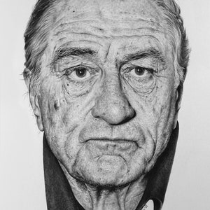 Original pencil drawing of Robert De Niro