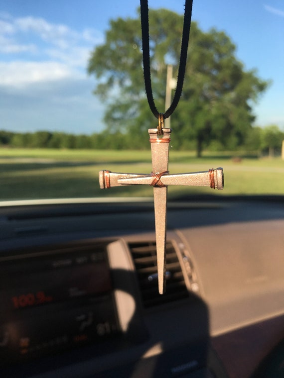 Rear View Mirror Cross Etsy