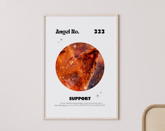 Universe Angel Number 333 Wall Art ~ Digital Download Print ~ Positive Energy Aesthetic Wall Decor ~Affirmation Poster ~ Abstract Art Print