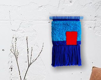 Vibrant Woven Wall Hanging Tapestry: Contemporary Eclectic Home Decor, Bright Colors, Unique Textile Art for Modern Living Spaces!