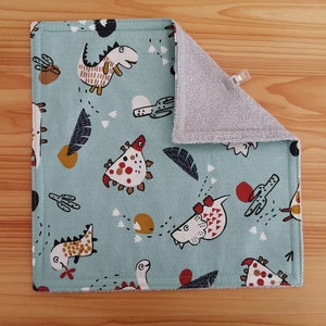 Serviette de table enfants doublée éponge bambou Dinosaures