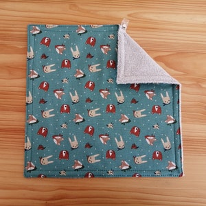 Serviette de table enfants doublée éponge bambou Tête d'animaux