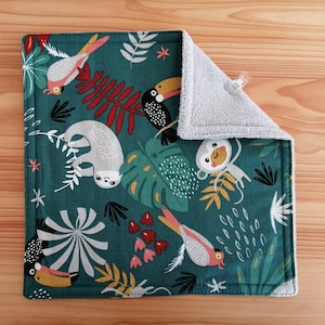 Serviette de table enfants doublée éponge bambou Jungle