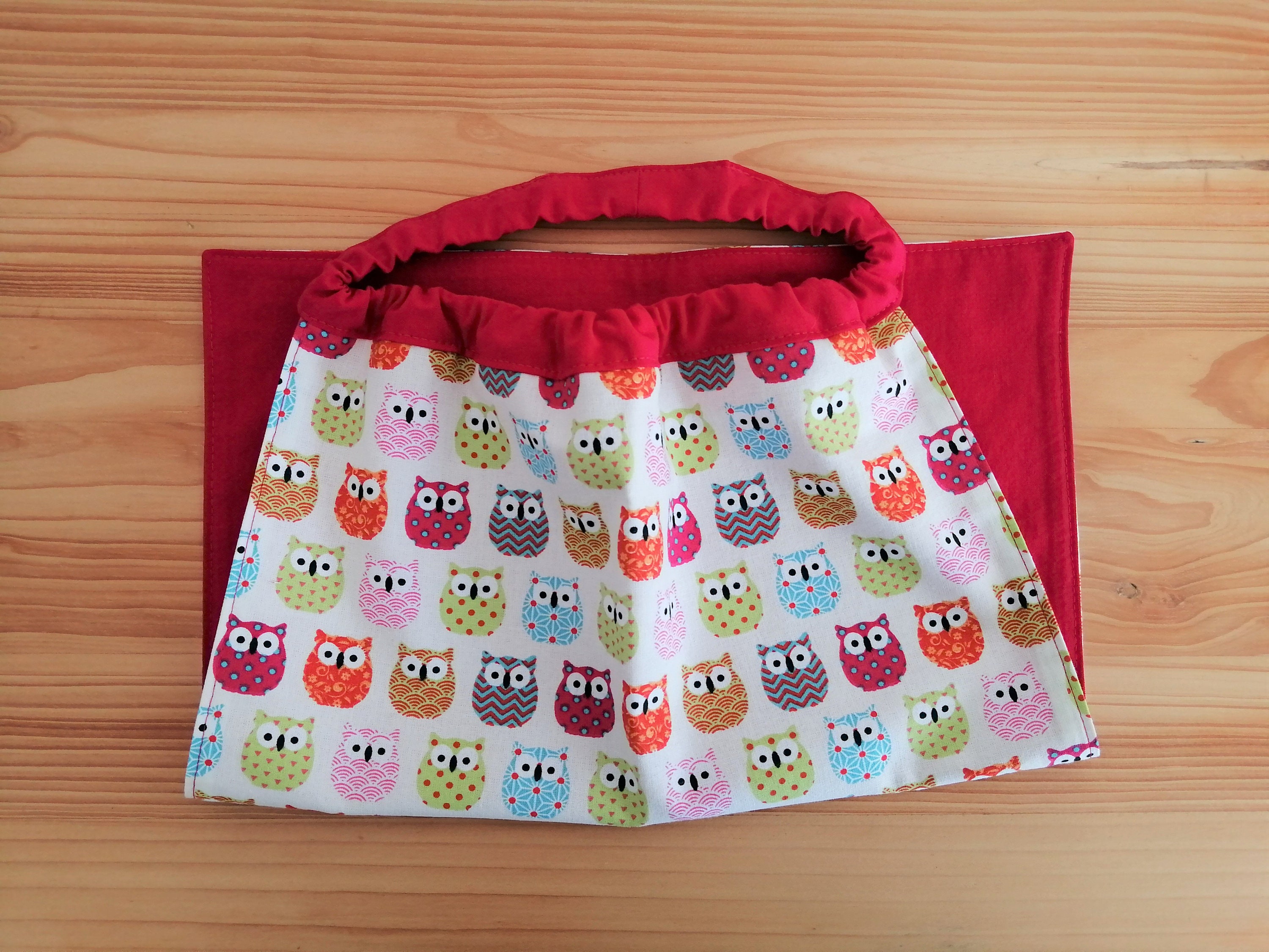 Serviette de Table Élastiquée, Idéale Pour La Cantine, Motif Hiboux Multicolores