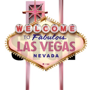 Rosa Bienvenido al fabuloso cartel de bienvenida de Las Vegas