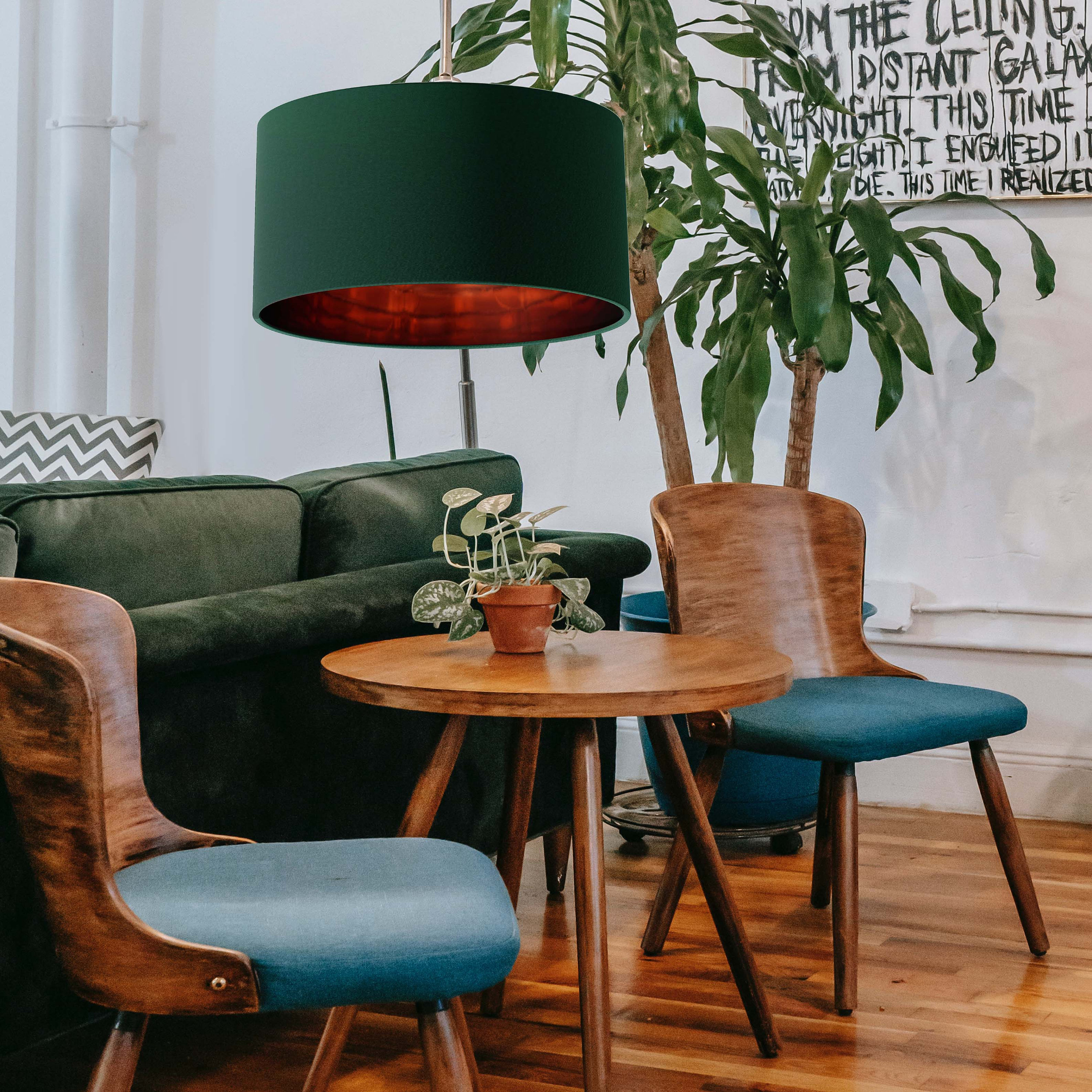 Velvet Lamp Shade Bottle Green UK Handmade Fabric Lampshade Etsy