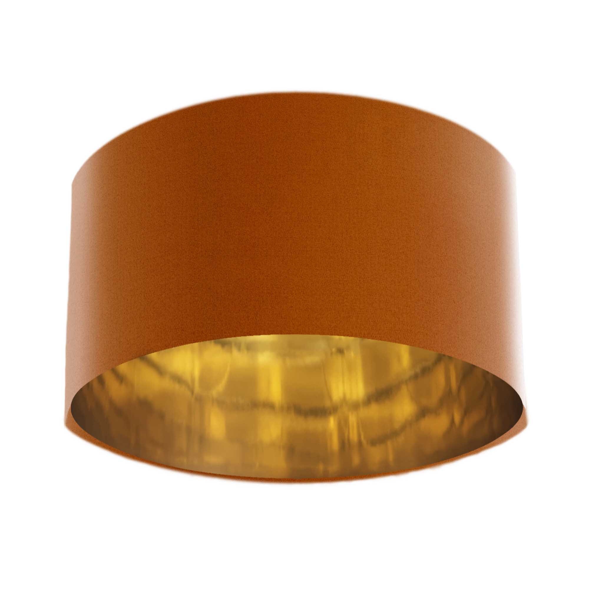 Terracotta Velvet Lampshade Gold Lining Lampshade Handmade in