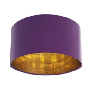 Amethyst Purple Velvet Lampshade & Gold Lining, Purple and Gold Lamp Shade