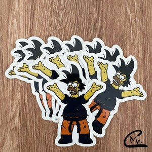 Homer x Goku | Dragonball Z x The Simpsons Mashup | Spirit Bomb | Vinyl Sticker | Dragonball Z Sticker | The Simpsons Sticker |