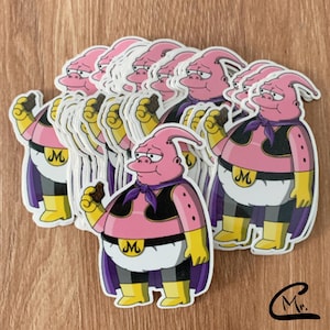 Chief Wiggum x Fat Buu Vinyl Sticker | Dragonball Z x The Simpsons Mashup | Dragonball Z Sticker | The Simpsons Sticker |