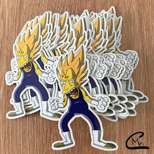 Side Show Bob x Majin Vegeta Sticker | Dragonball Z x The Simpsons Mashup | Dragonball Z Sticker | The Simpsons Sticker |